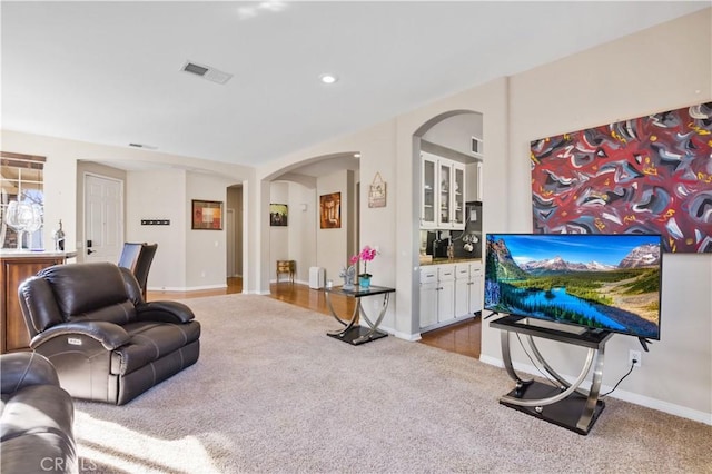 view of carpeted living room