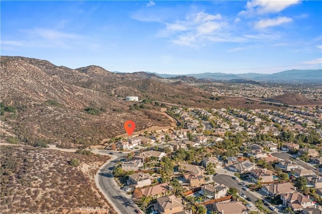 aerial view with a mountain view