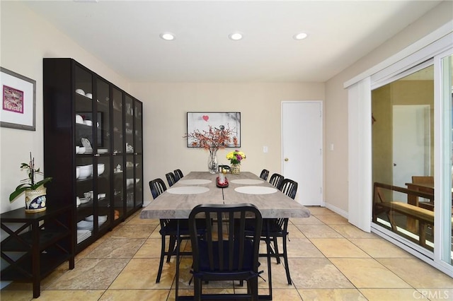 view of tiled dining space