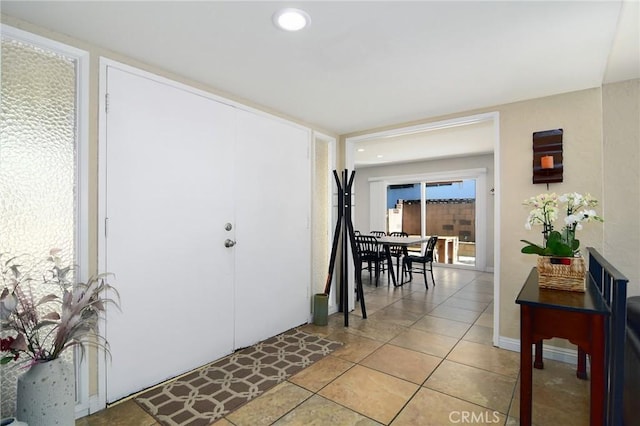 view of tiled foyer