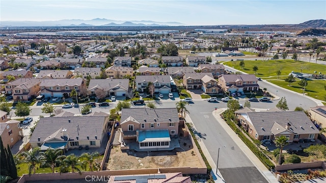 aerial view with a mountain view