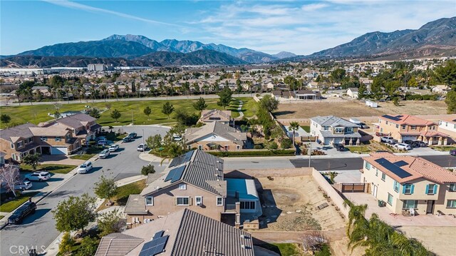 aerial view with a mountain view