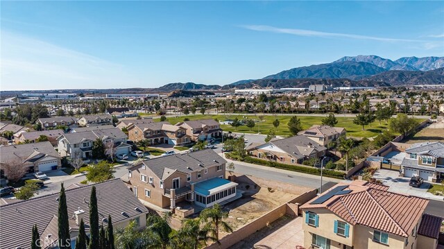 aerial view with a mountain view