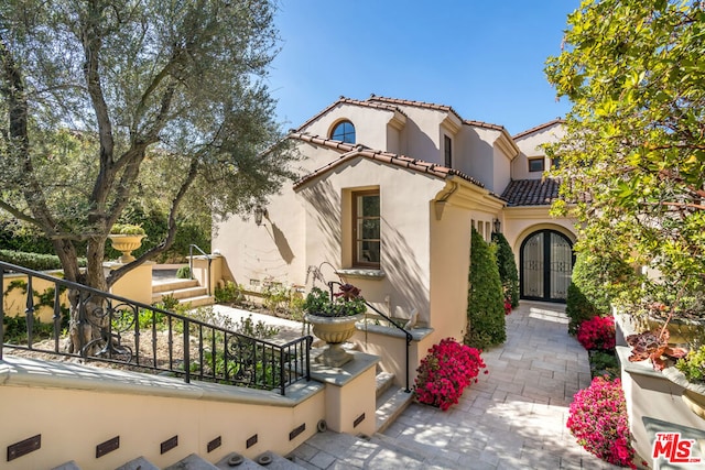 view of front of home with french doors