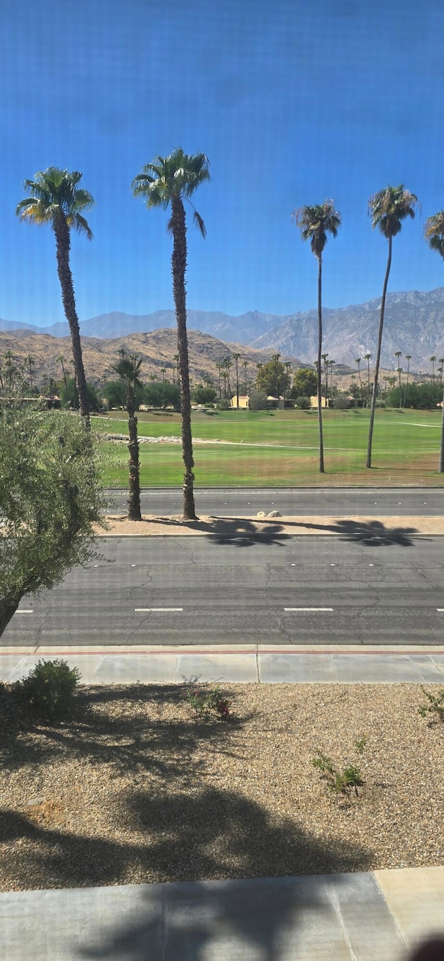 view of road with a mountain view