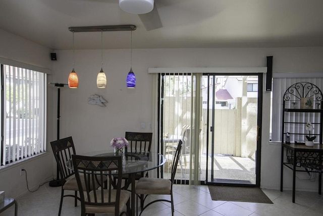 view of tiled dining room