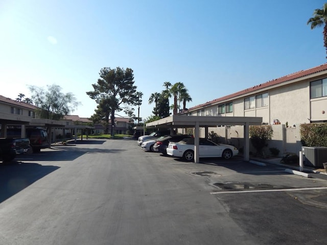 view of car parking with a carport