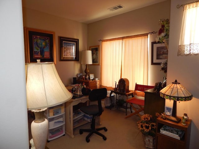 office area featuring carpet