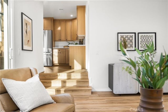 living room featuring light hardwood / wood-style floors