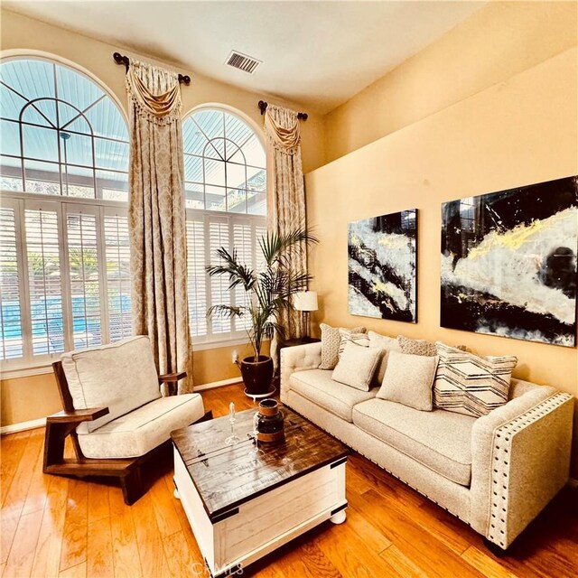 living room featuring hardwood / wood-style floors