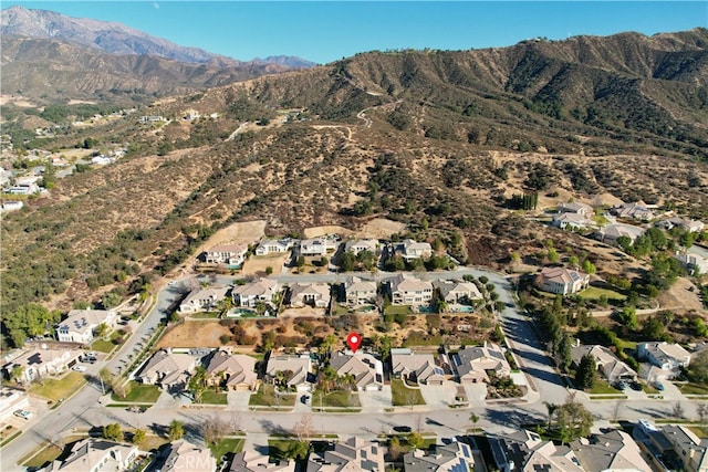 aerial view with a mountain view