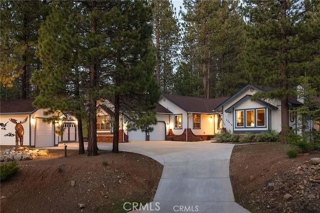 view of front of house with a garage