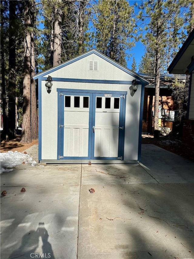 view of garage