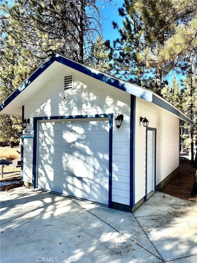 view of garage