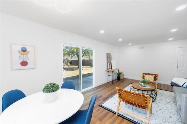 living room with hardwood / wood-style flooring