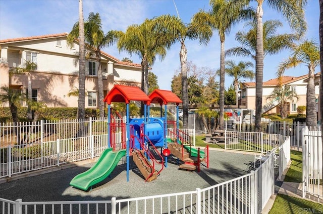 community play area featuring fence