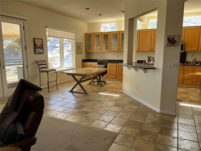 kitchen with a breakfast bar area