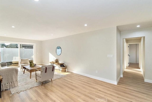 living room featuring light hardwood / wood-style flooring