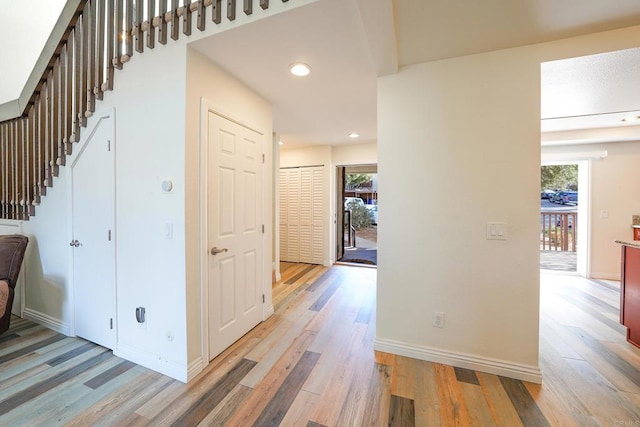 hallway featuring light hardwood / wood-style floors