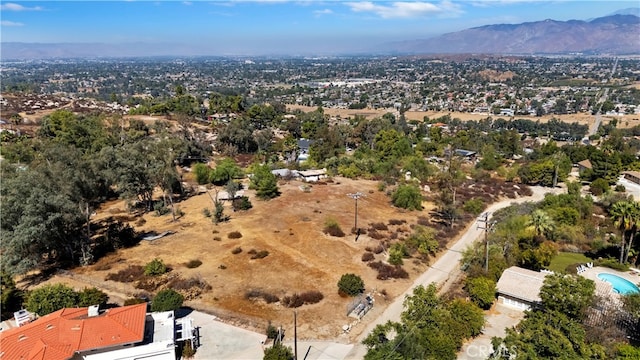 aerial view featuring a mountain view