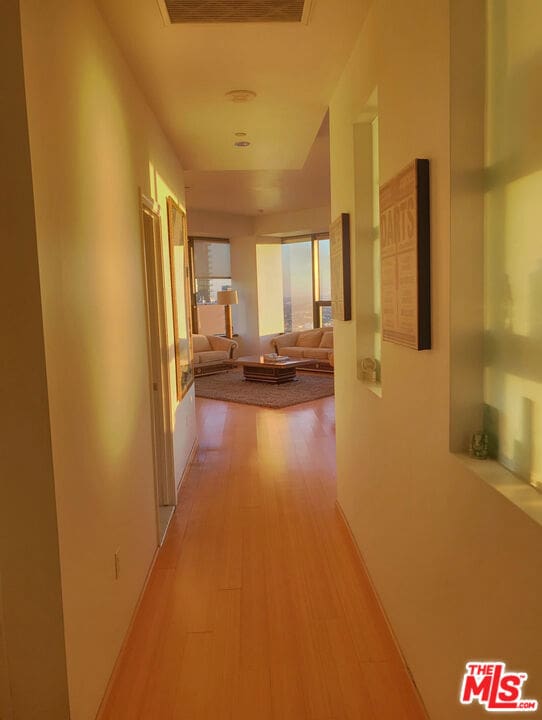 hallway featuring light hardwood / wood-style flooring