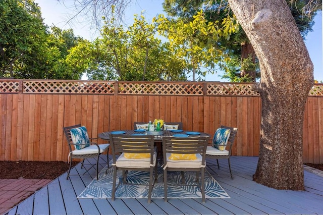 view of wooden deck