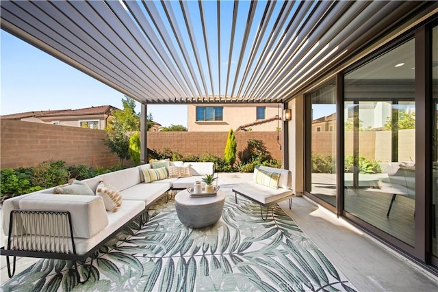 view of patio with an outdoor hangout area