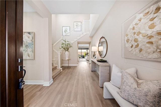 entryway featuring light hardwood / wood-style flooring