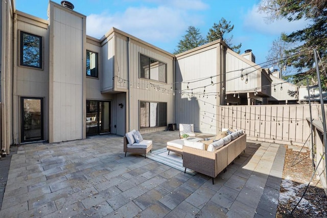 view of patio with an outdoor living space