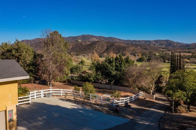 mountain view with a rural view