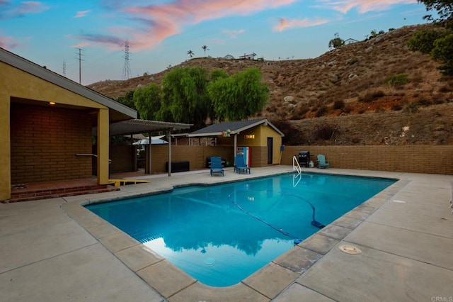 2846 Willow Glen Dr, El Cajon, CA 92019 - view of swimming pool with a patio area and an outdoor structure