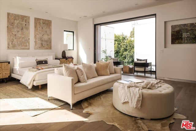 bedroom featuring hardwood / wood-style floors