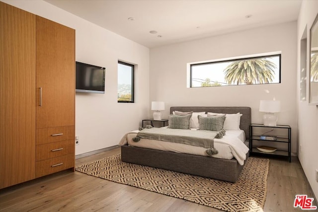 bedroom featuring hardwood / wood-style floors