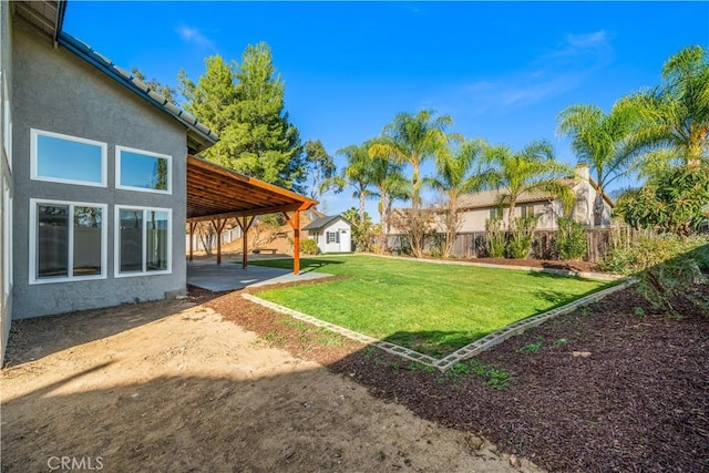 view of yard with a patio area