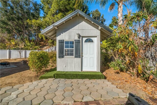 view of shed