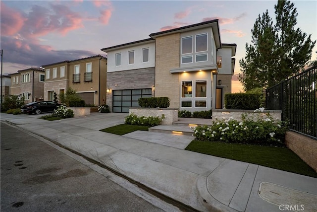 contemporary house with a garage