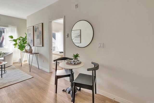 dining room featuring light hardwood / wood-style floors