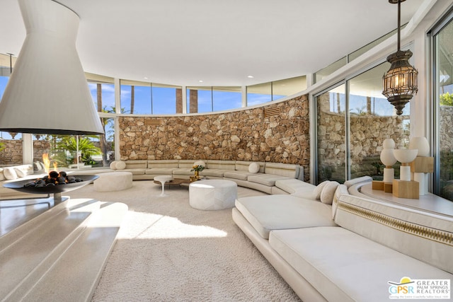 interior space featuring an outdoor living space