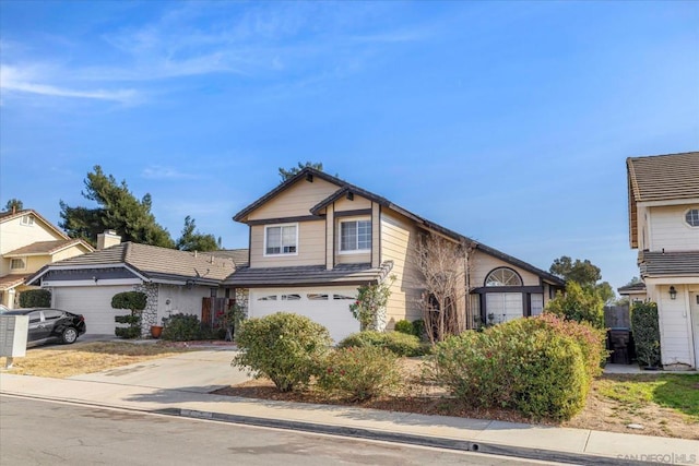 view of property with a garage