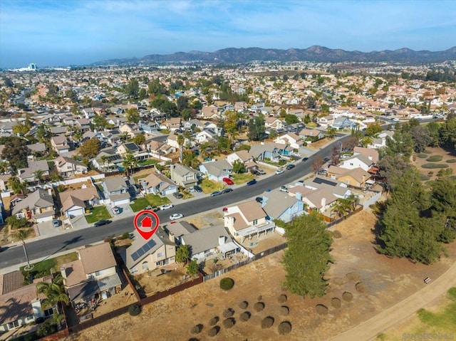 drone / aerial view with a mountain view