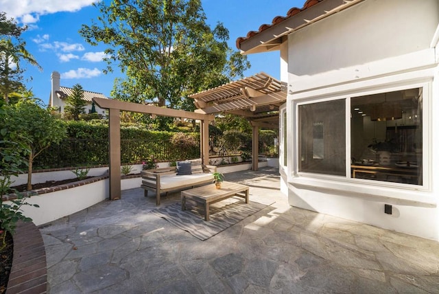 view of patio with a pergola