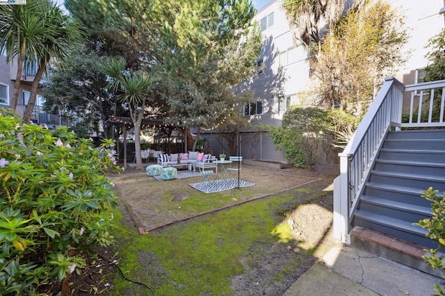 view of yard with an outdoor hangout area