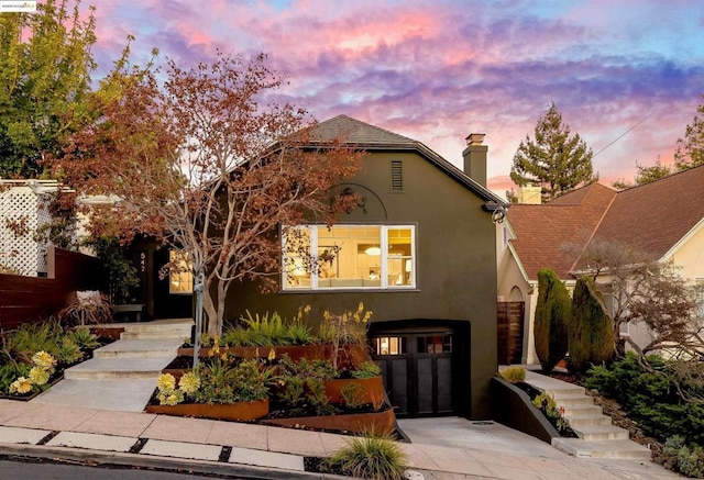 view of front of home featuring a garage