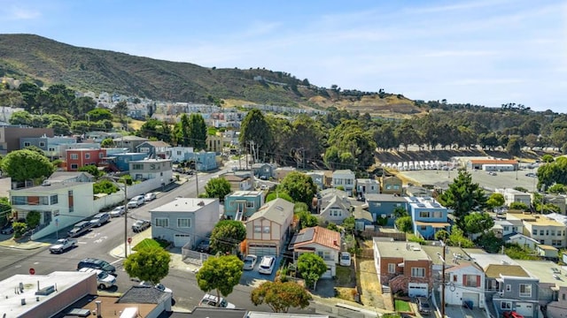 aerial view featuring a mountain view