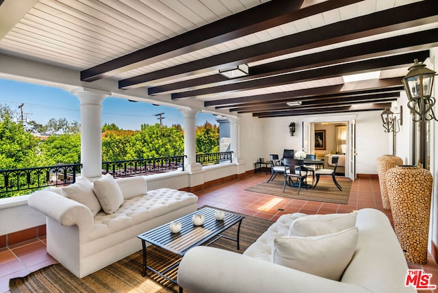 view of patio / terrace with an outdoor hangout area