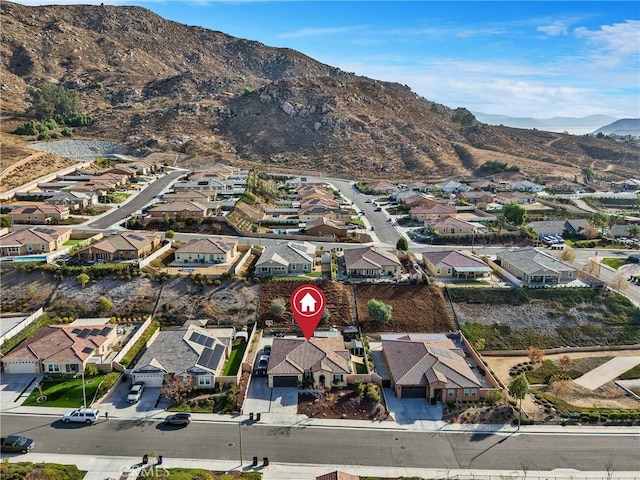 aerial view with a mountain view