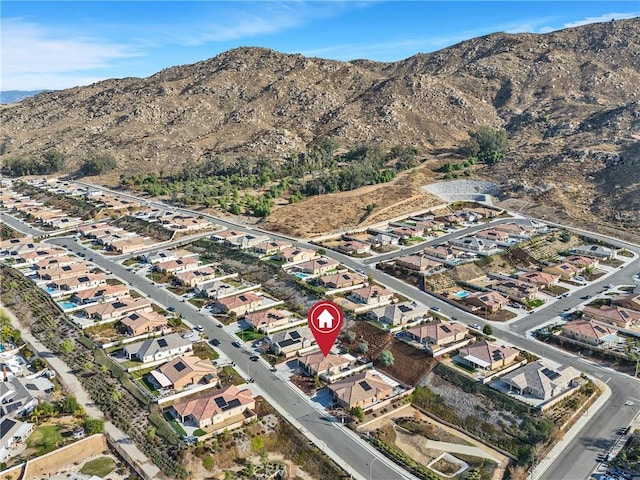 aerial view featuring a mountain view