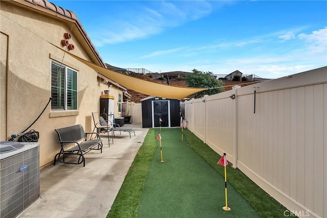 view of patio featuring central AC unit