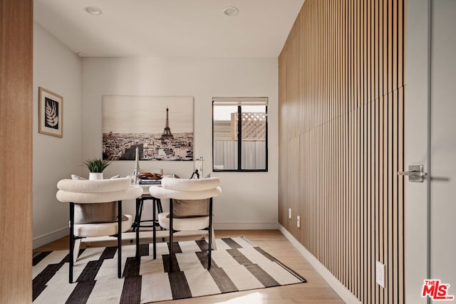 dining room featuring light hardwood / wood-style floors