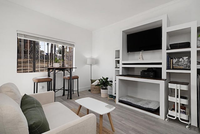 living room featuring hardwood / wood-style floors